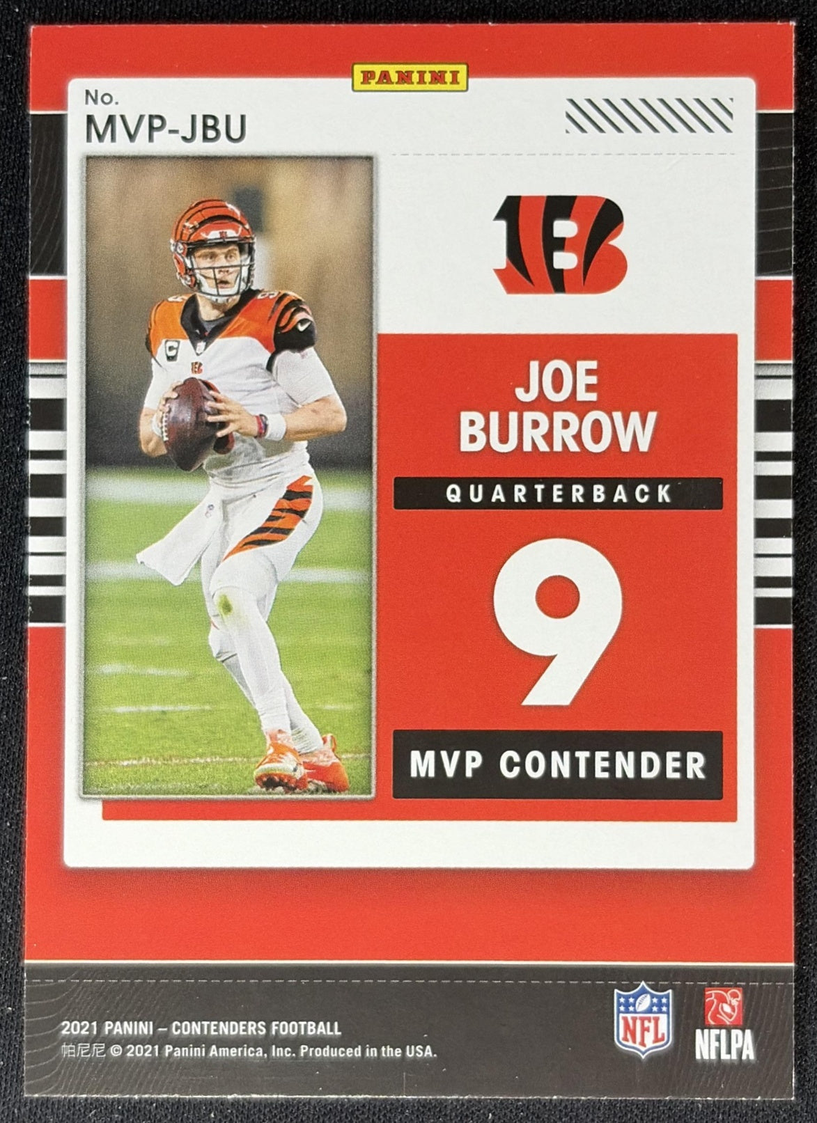 Joe Burrow 2021 Panini Contenders MVP Bengals back