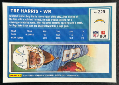 Tre Harris 2025 Donruss Optic Rated Rookie Chargers Sports Trading Cards
