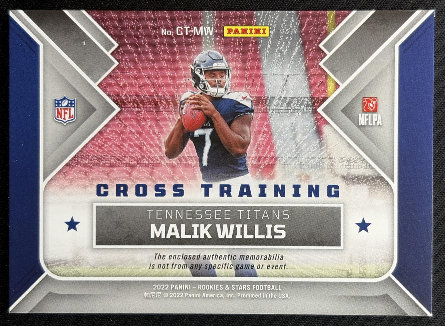 Malik Willis 2022 Panini Rookies & Stars Cross Training /249 Titans Sports Trading Cards