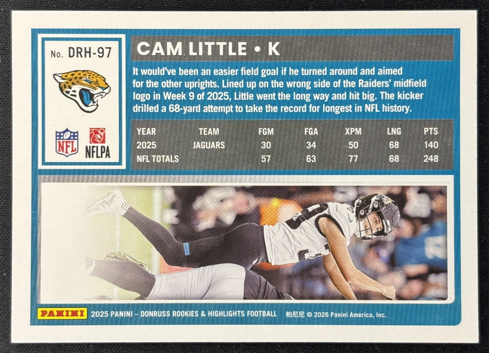 Cam Little 2025 Panini Donruss Rookies & Highlights Jaguars Sports Trading Cards