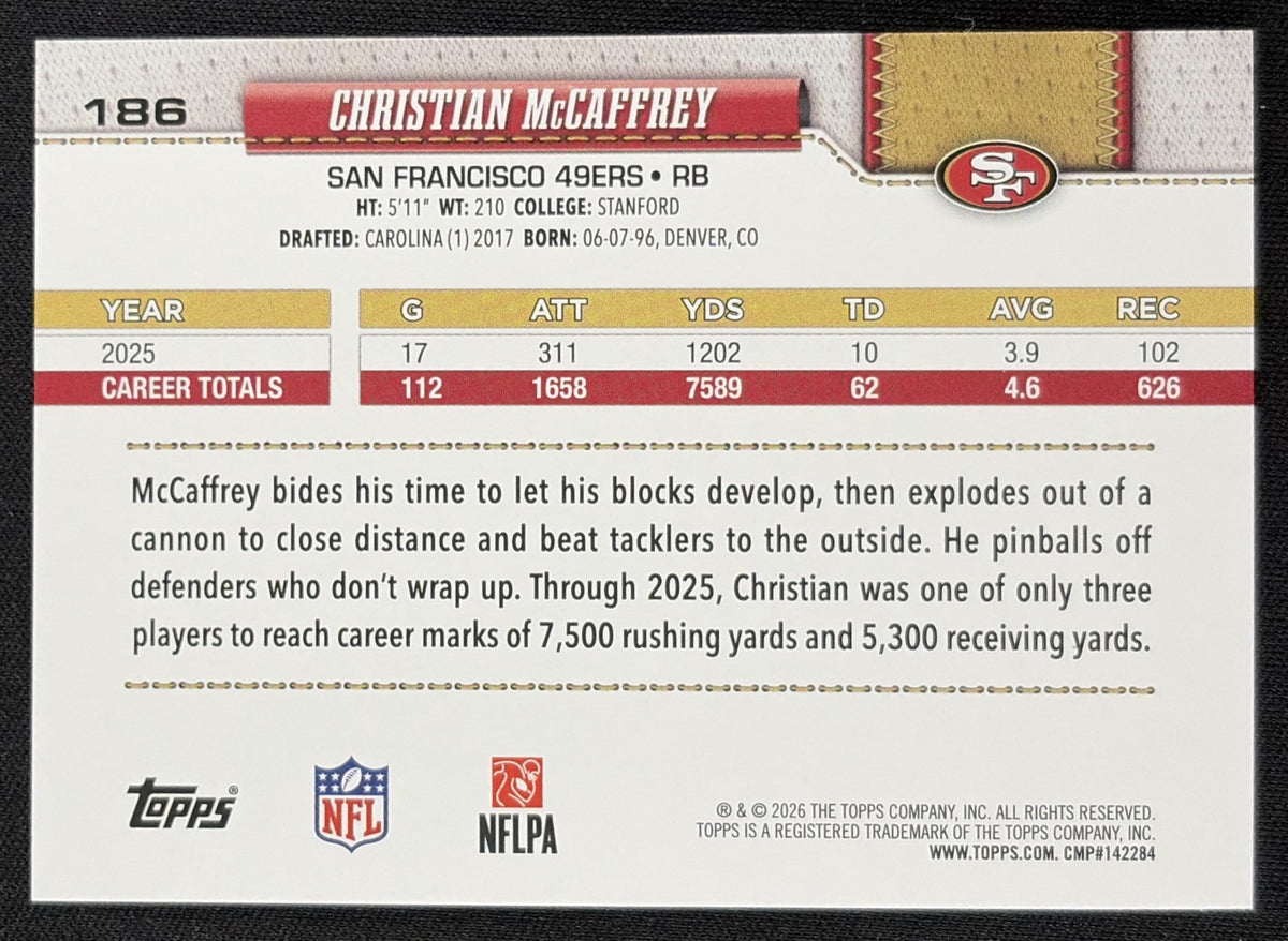 Christian McCaffrey 2026 Topps Flagship Crackle 49ers