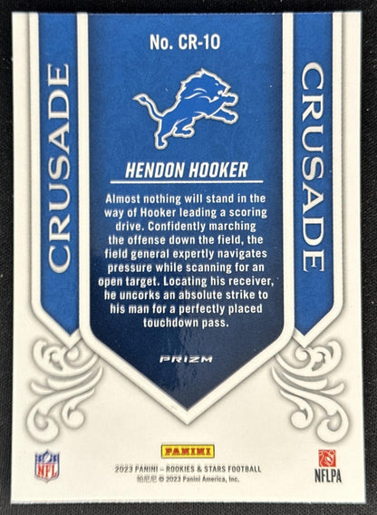 Hendon Hooker 2023 Panini Rookies & Stars Crusade Red Plaid Lions back