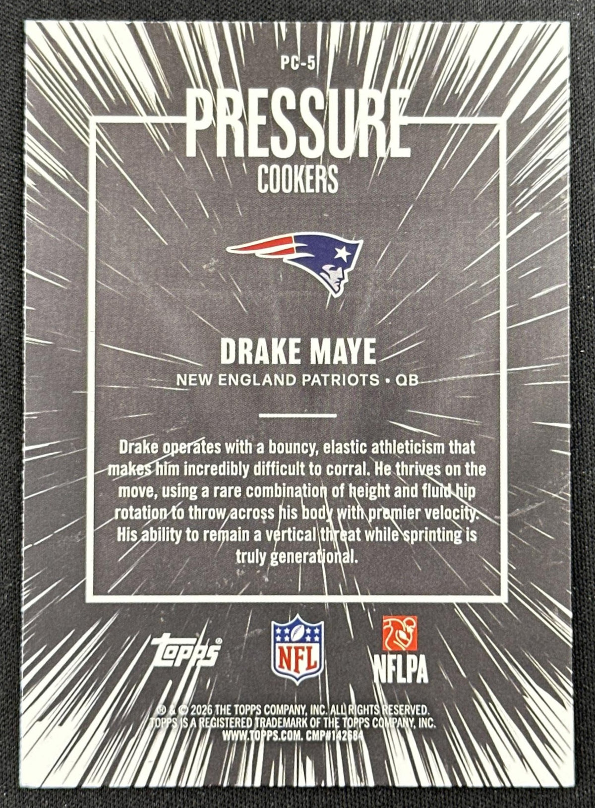 Drake Maye 2026 Topps Flagship Pressure Cookers Patriots
