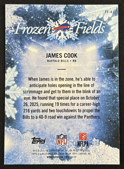 James Cook 2026 Topps Holiday Frozen Fields Bills | Buffalo Bills