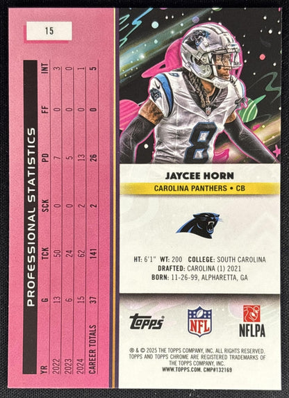 Jaycee Horn 2025 Topps Cosmic Chrome Panthers back