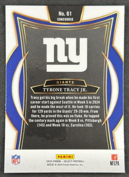 Tyrone Tracy Jr. 2024 Select Concourse Giants Sports Trading Cards