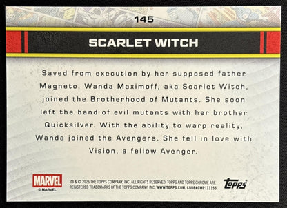 Scarlet Witch 2026 Topps Chrome Marvel Comics back