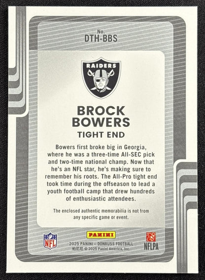 Brock Bowers 2025 Panini Donruss Threads Raiders