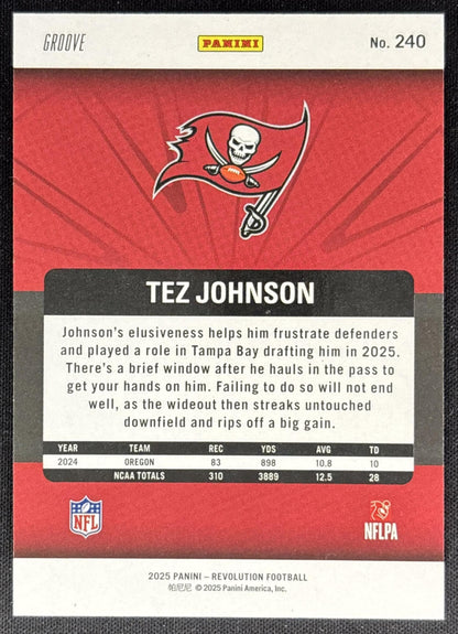 Tez Johnson 2025 Panini Revolution Rookies Groove Buccaneers Sports Trading Cards