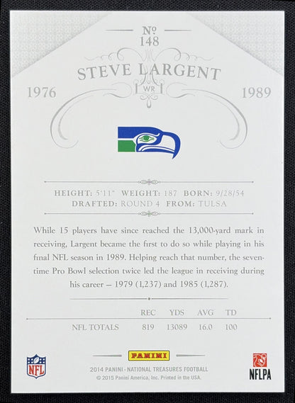 Steve Largent 2014 Panini National Treasures Century Numbers /80 Seahawks