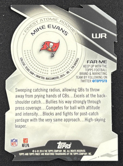 Mike Evans 2014 Topps Finest Atomic Refractor Rookies Buccaneers back