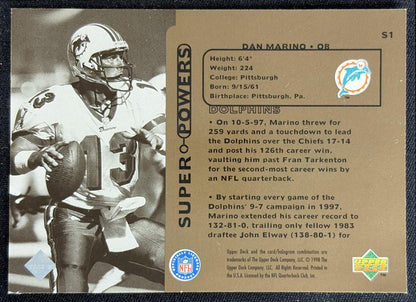 Dan Marino 1998 Upper Deck Super Powers Dolphins