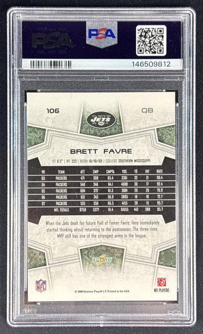 Brett Favre 2008 Score Super Bowl XLIII PSA 9 Jets Back