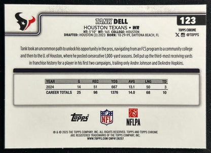 Tank Dell 2025 Topps Chrome Texans Sports Trading Cards