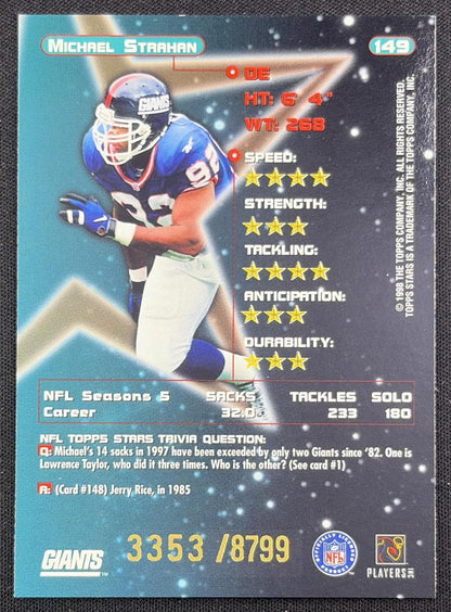 Michael Strahan 1998 Topps Stars Bronze Star /8799 Giants New York Giants