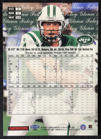 Glenn Foley 1998 Fleer Flair Showcase Row 2 Style Jets back
