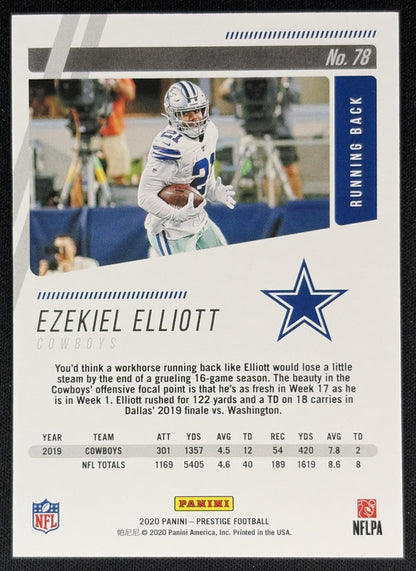 Ezekiel Elliott 2020 Panini Prestige Xtra Points Red /249 Cowboys back