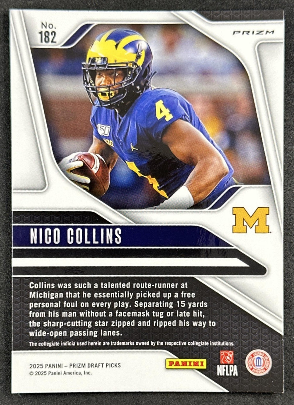 Nico Collins 2025 Panini Prizm Draft Picks Purple Wave Wolverines Texans