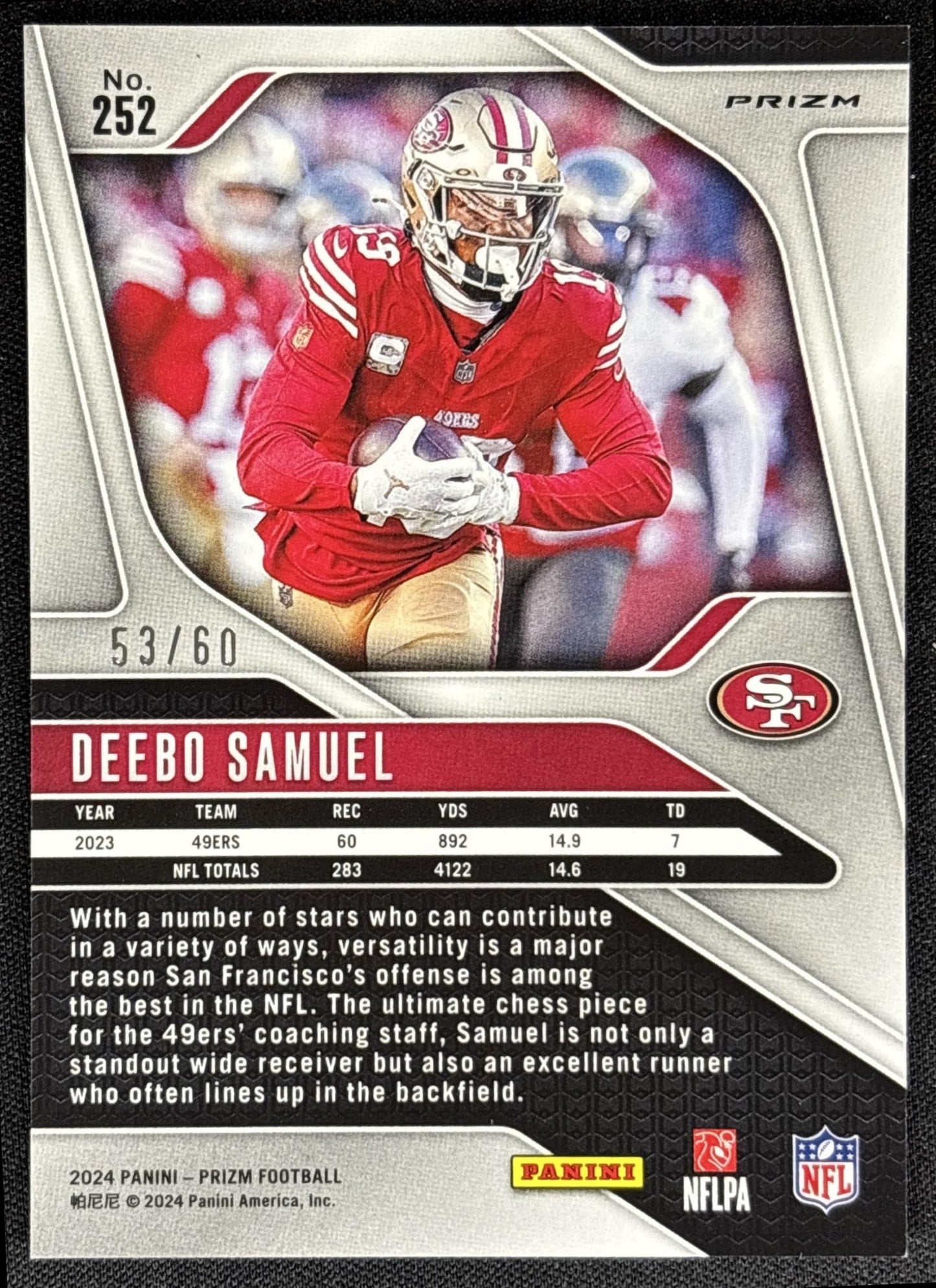 Deebo Samuel 2024 Panini Prizm Orange Wave /60 49ers