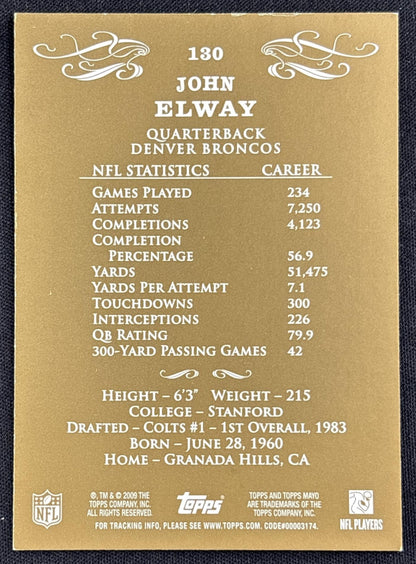 John Elway 2009 Topps Mayo Broncos