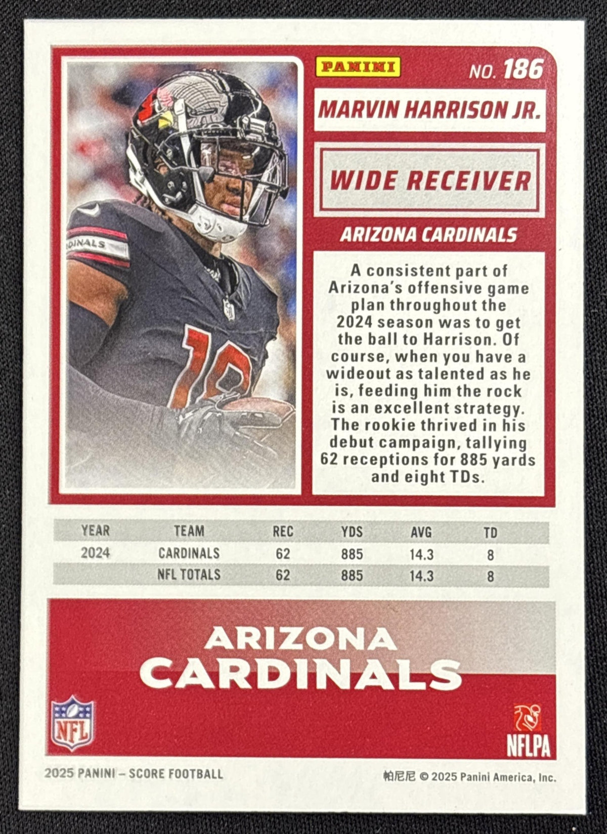 Marvin Harrison Jr. 2025 Panini Score Dots Gold /499 Cardinals