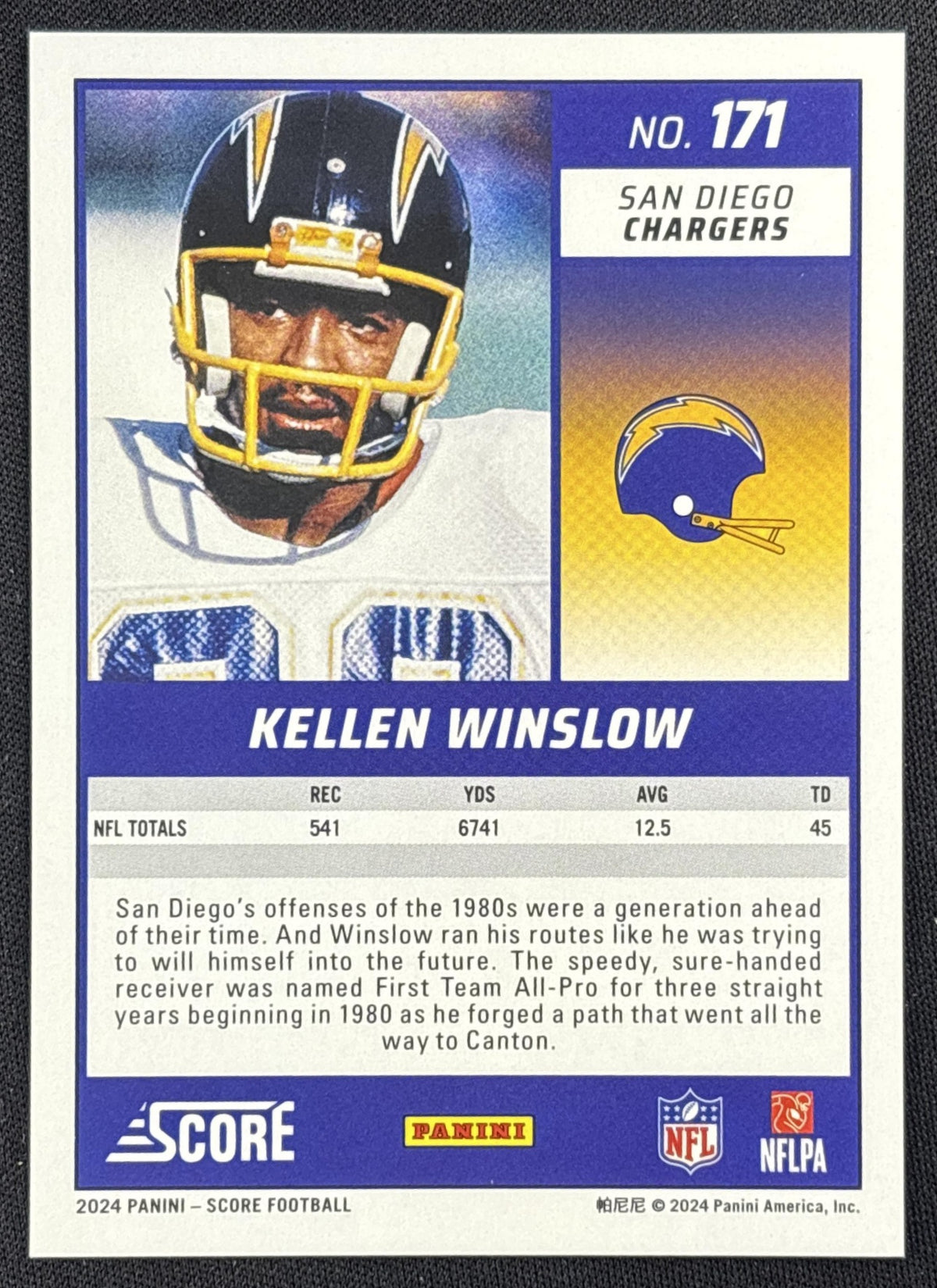 Kellen Winslow 2024 Panini Score Stars /399 Chargers