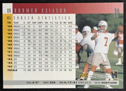 Boomer Esiason 1996 Donruss Cardinals Back