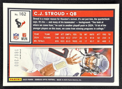 C.J. Stroud 2025 Panini Donruss Optic Wave Prizm /300 Texans