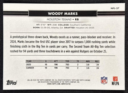 Woody Marks 2026 Topps NSCC Collection NFL Texans Sports Trading Cards