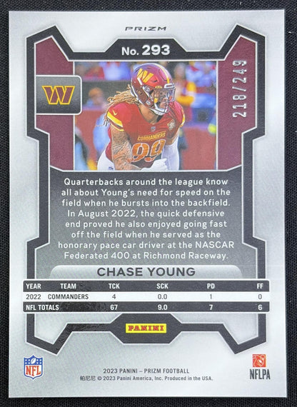 Chase Young 2023 Panini Prizm Orange /249 Commanders