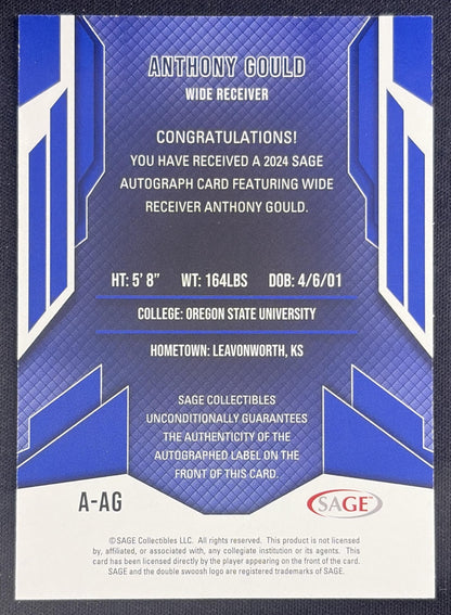 Anthony Gould 2024 SAGE HIT Auto Red High Series Colts