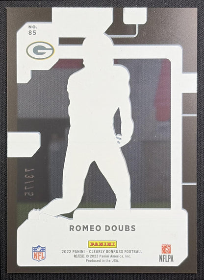 Romeo Doubs 2022 Panini Clearly Donruss Orange /75 Packers