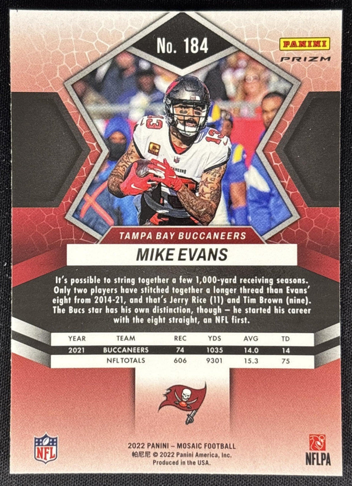 Mike Evans 2022 Panini Mosaic Camo Pink Buccaneers Sports Trading Cards