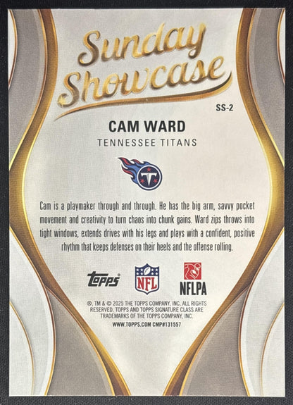 Cam Ward 2025 Topps Signature Class Sunday Showcase Red Foil /25 Titans Sports Trading Cards