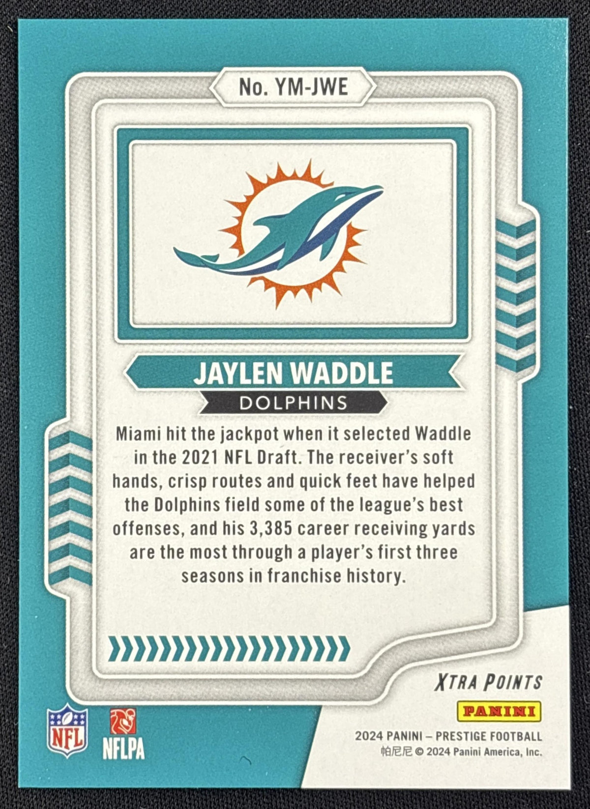 Jaylen Waddle 2024 Panini Prestige Youth Movement Xtra Points Red /399 Dolphins