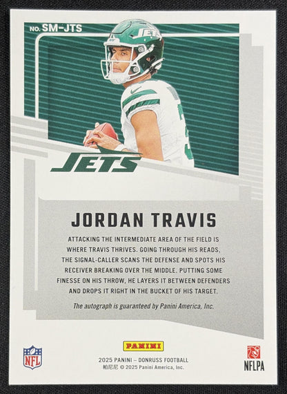 Jordan Travis 2025 Panini Donruss Signature Marks Jets