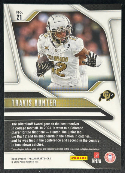 Travis Hunter 2025 Prizm Draft Picks Buffaloes Jaguars Sports Trading Cards