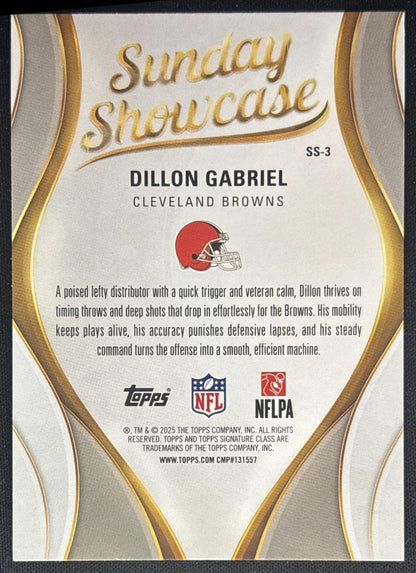 Dillon Gabriel 2025 Topps Signature Class Sunday Showcase Browns back
