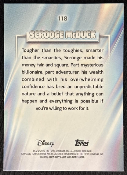 Scrooge McDuck 2026 Topps Chrome Disney Ducktales back