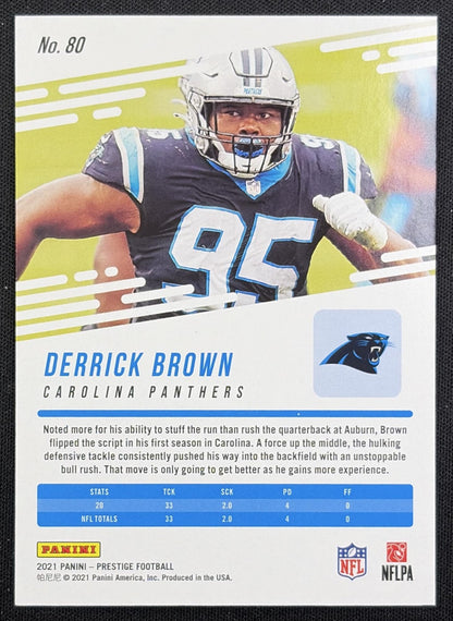 Derrick Brown 2021 Panini Prestige Xtra Points Red /299 Panthers