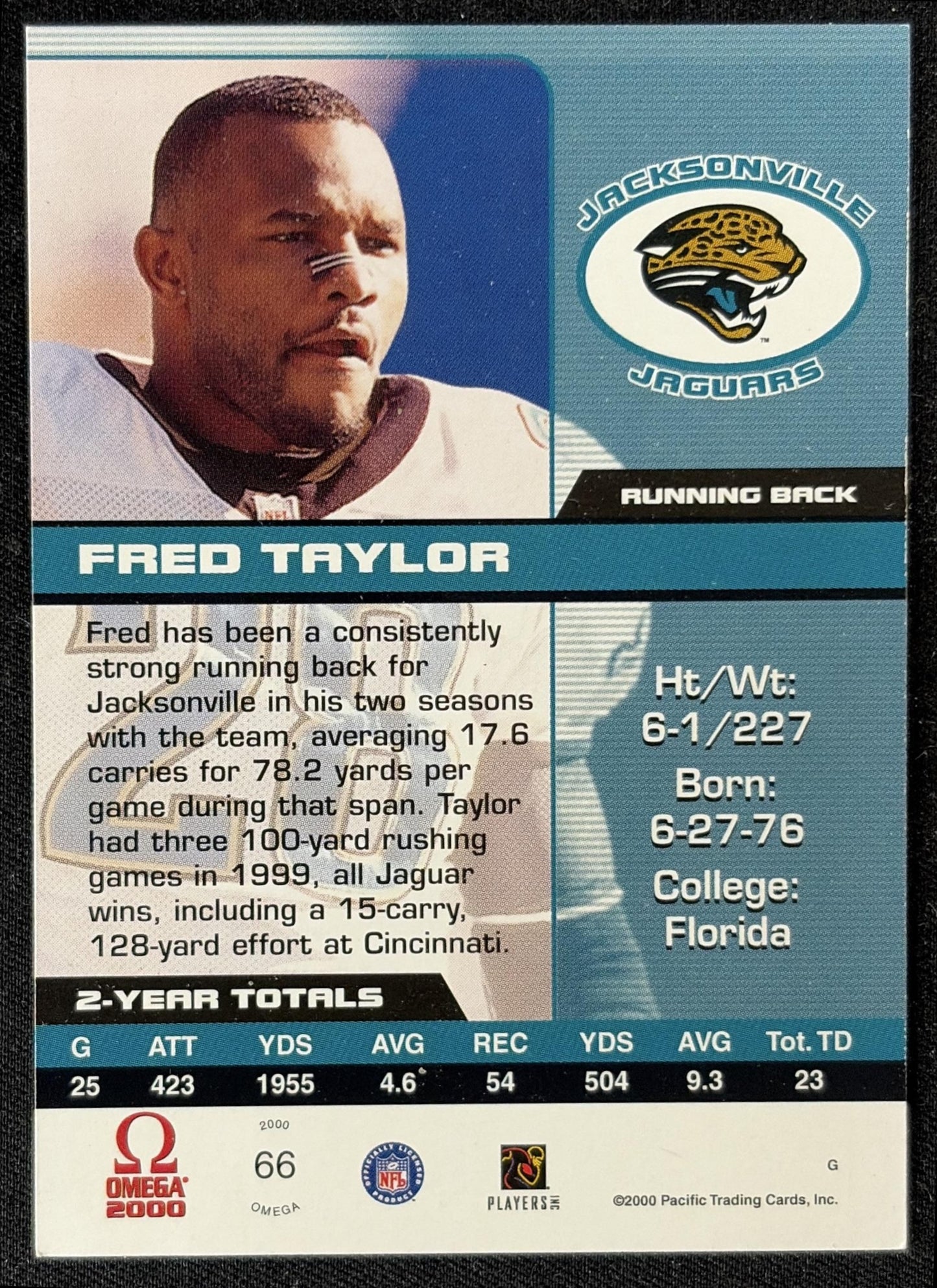 Fred Taylor 1998 Skybox Premium Jaguars