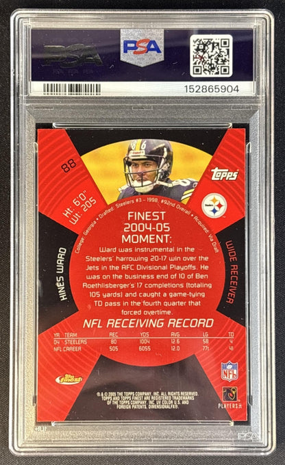 Hines Ward 2005 Topps Finest PSA 9 Steelers 152865904 back