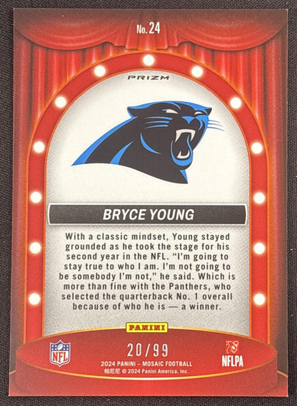 Bryce Young 2024 Panini Mosaic Center Stage Blue /99 Panthers