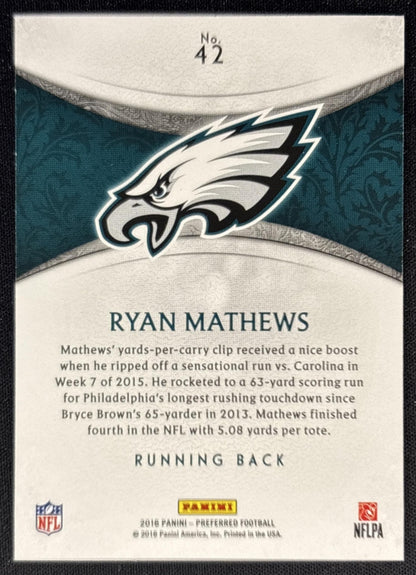 Ryan Mathews 2016 Panini Crown Royale Bronze /249 Eagles back