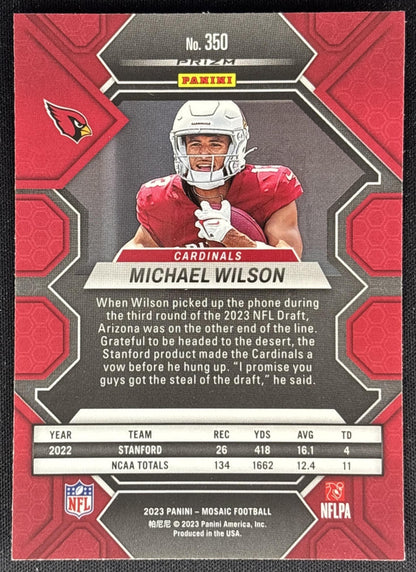 Michael Wilson 2023 Panini Mosaic Reactive Blue Mosaic Cardinals Sports Trading Cards
