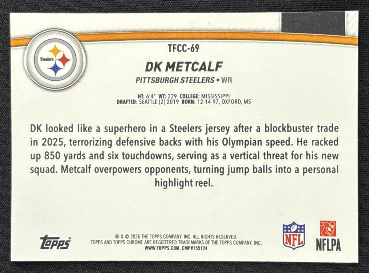 DK Metcalf 2026 Topps The Collection Chrome Steelers