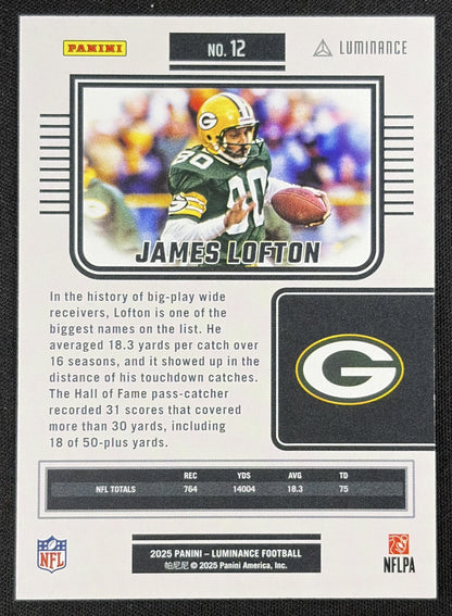 James Lofton 2025 Panini Luminance /299 Packers