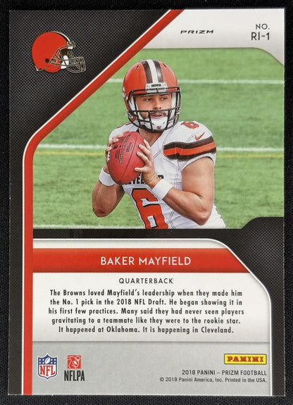 Baker Mayfield 2018 Panini Prizm Rookie Introduction Browns Back