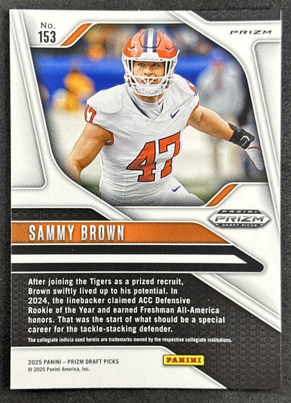 Sammy Brown 2025 Panini Prizm Draft Picks Purple Wave Tigers