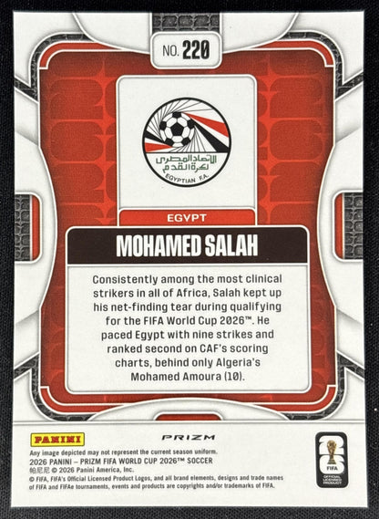 Mohamed Salah 2026 Panini Prizm World Cup Wave Egypt Soccer
